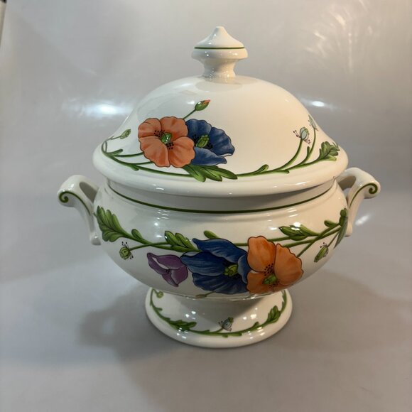 Villeroy & Boch Amapola Poppies Porcelain Lidded Soup Tureen Bowl Handled - Picture 3 of 7